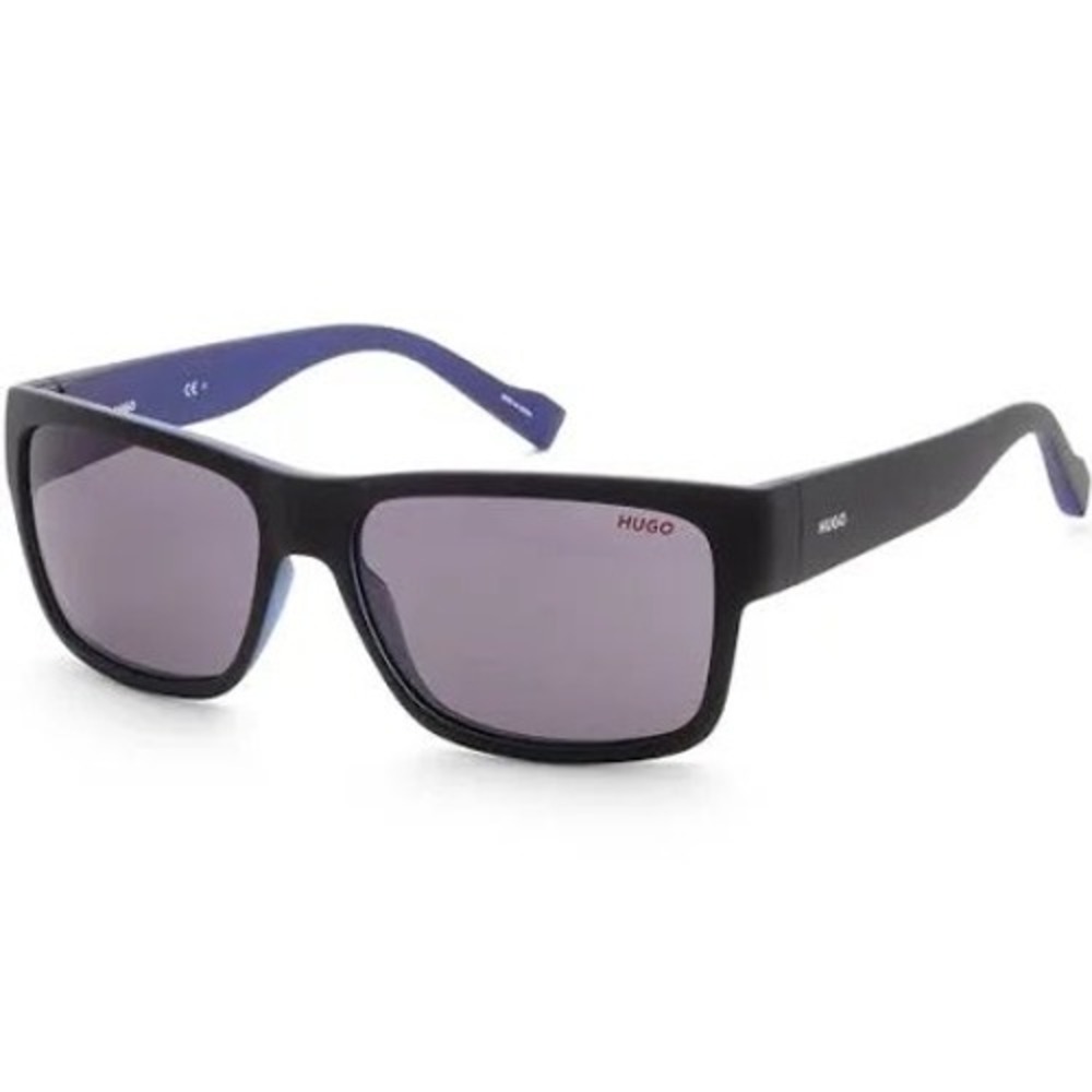 Hugo Boss HG 0176/S Matte Black Blue Square Sunglasses Mens